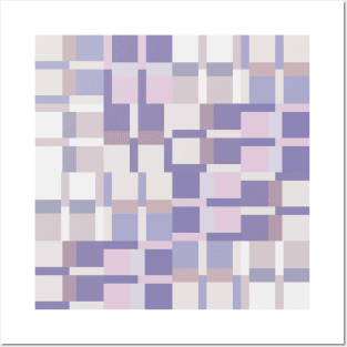 Geometric Color Block Pattern - Purple and Latte Posters and Art